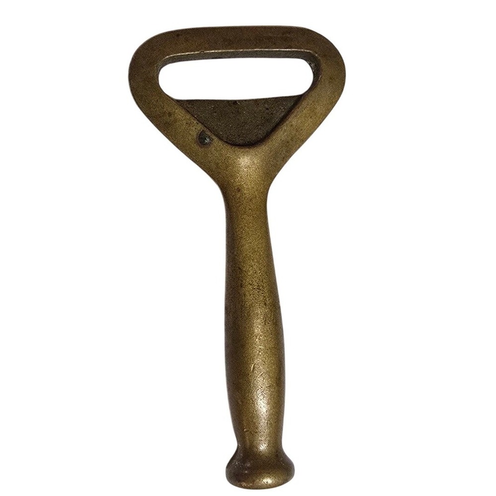 Vintage Solid Brass Bottle Opener Mid-Century Modern Heavy Duty Barware 5.5 Inch